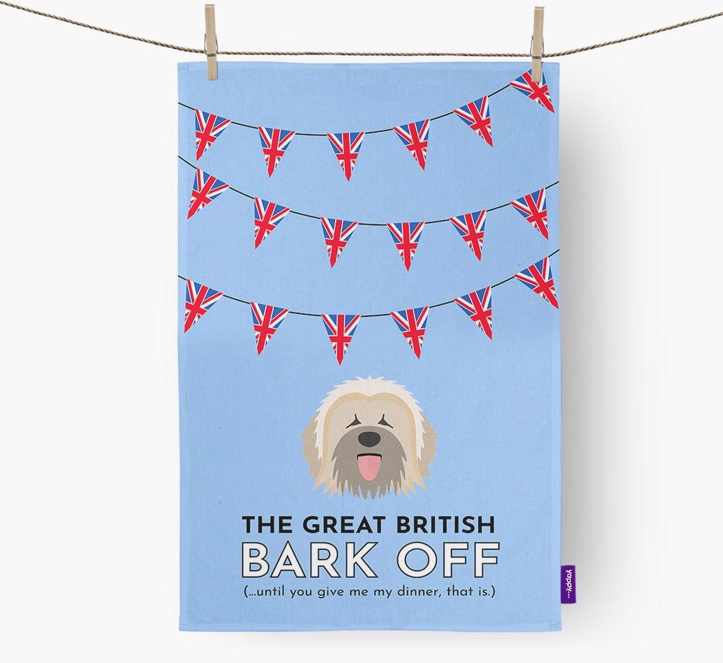 The Great British 'Bark' Off Tea Towel with {breedFullName} Icon
