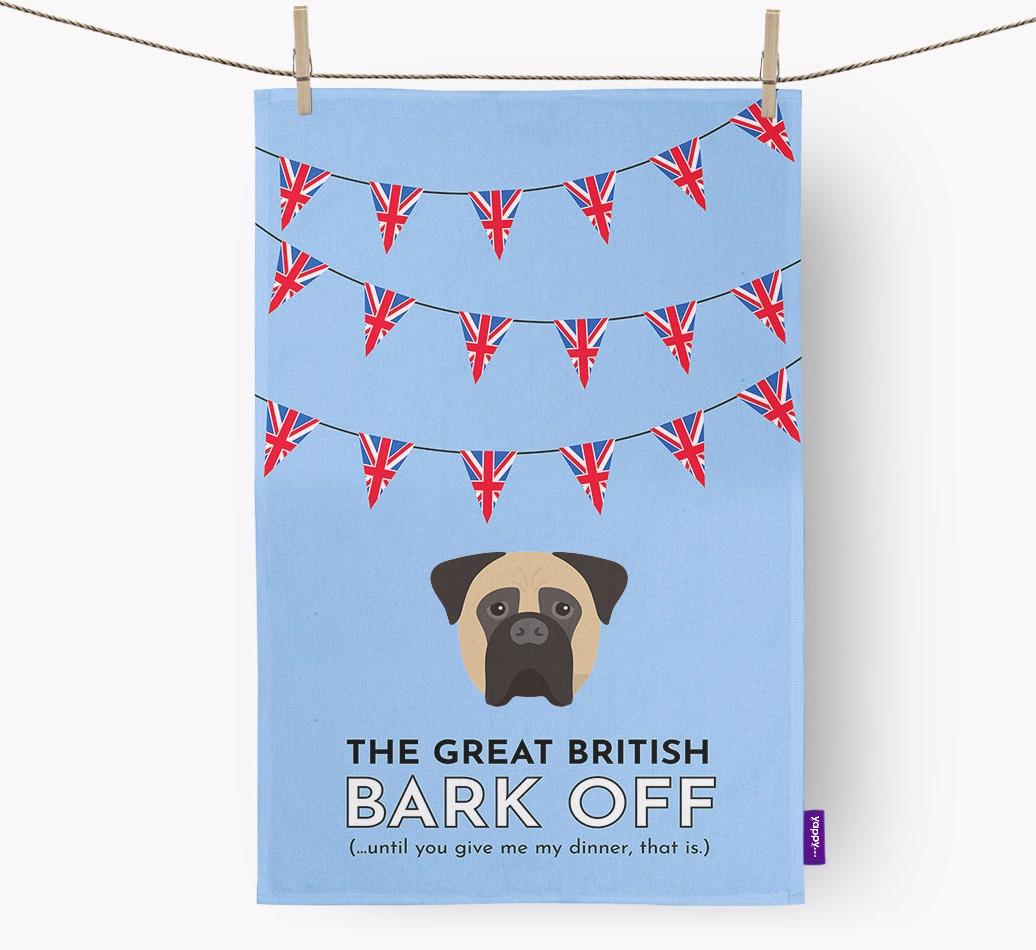 The Great British 'Bark' Off Tea Towel with {breedFullName} Icon