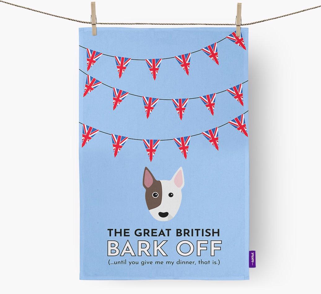 The Great British 'Bark' Off Tea Towel with {breedFullName} Icon