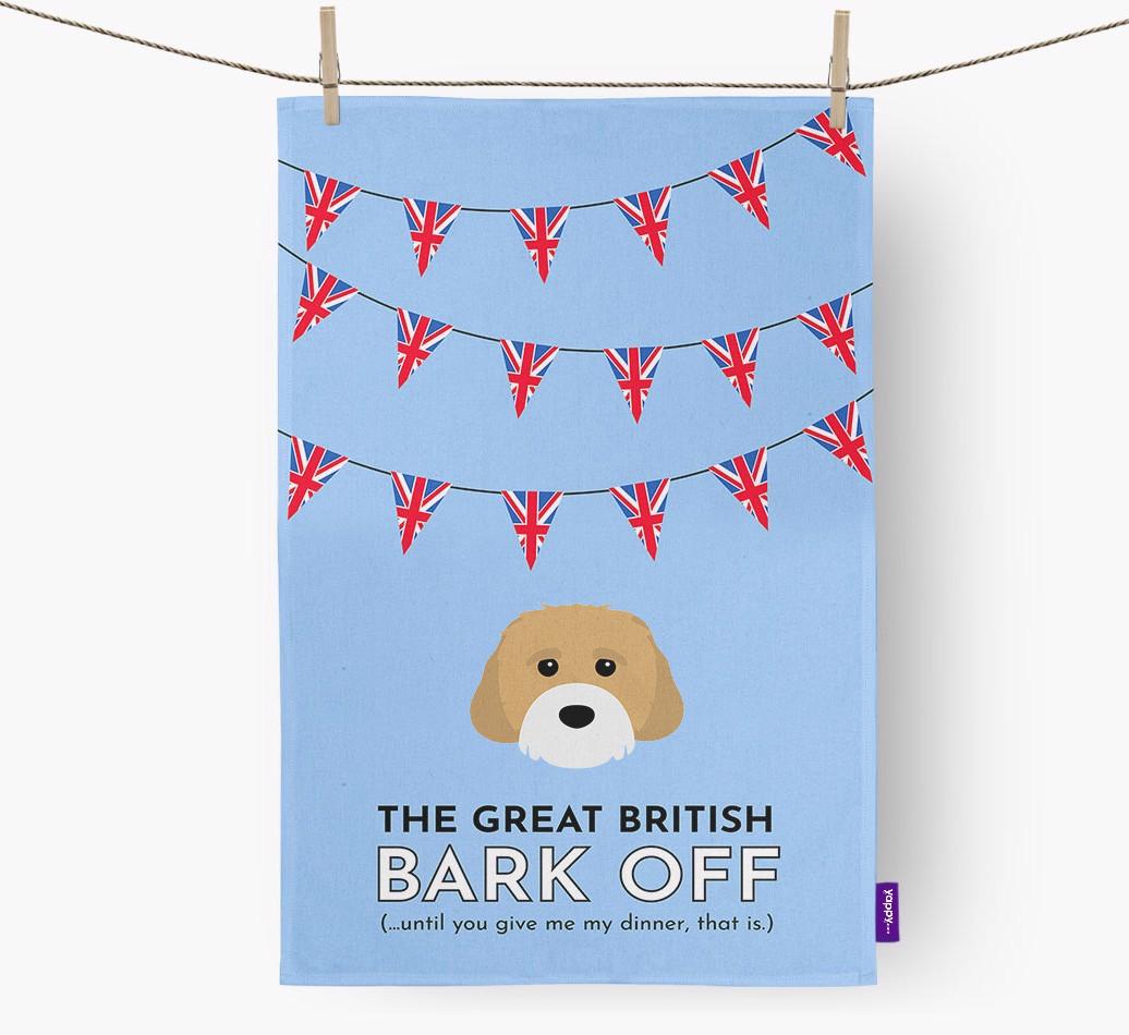The Great British 'Bark' Off Tea Towel with {breedFullName} Icon