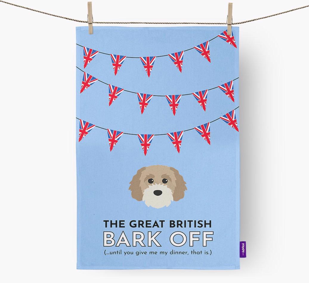 The Great British 'Bark' Off Tea Towel with {breedFullName} Icon