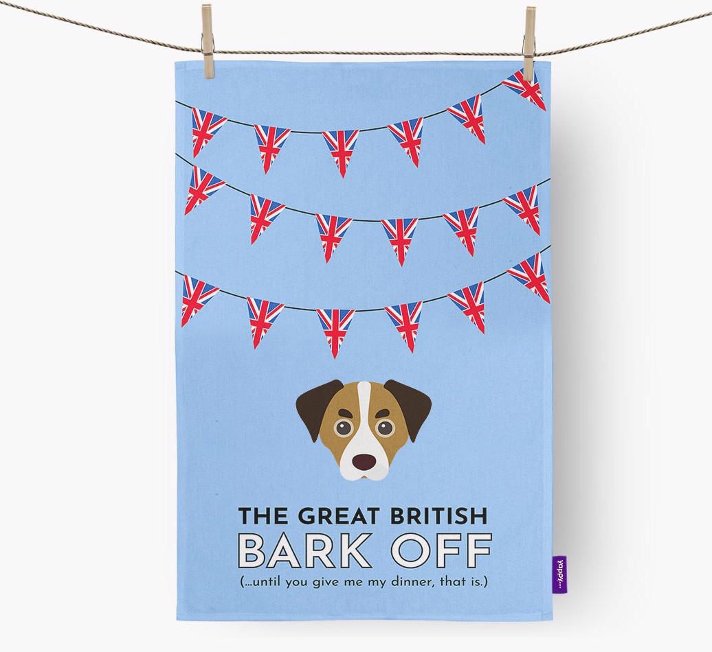 The Great British 'Bark' Off Tea Towel with {breedFullName} Icon