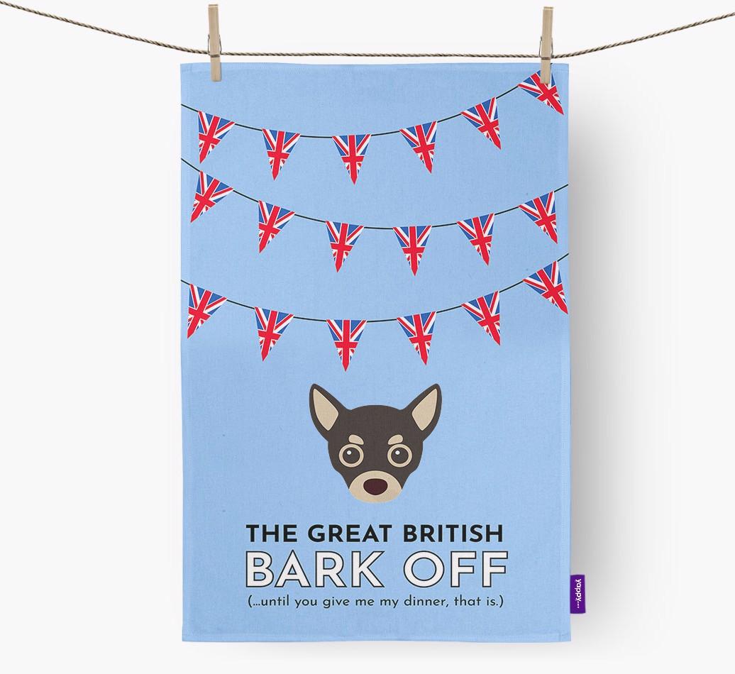 The Great British 'Bark' Off Tea Towel with {breedFullName} Icon