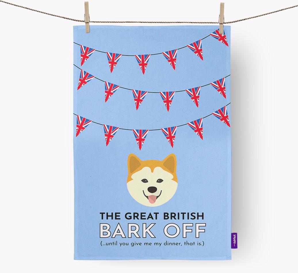 The Great British 'Bark' Off Tea Towel with {breedFullName} Icon