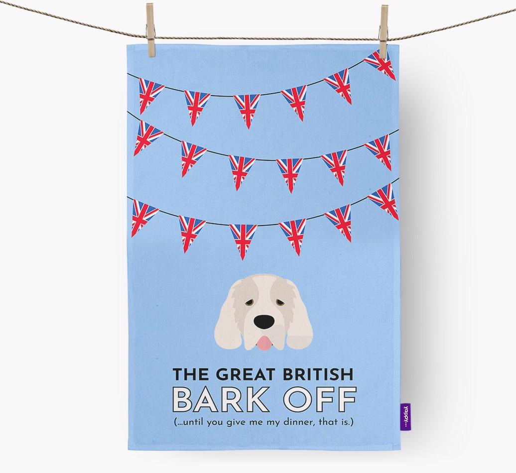 The Great British 'Bark' Off Tea Towel with {breedFullName} Icon