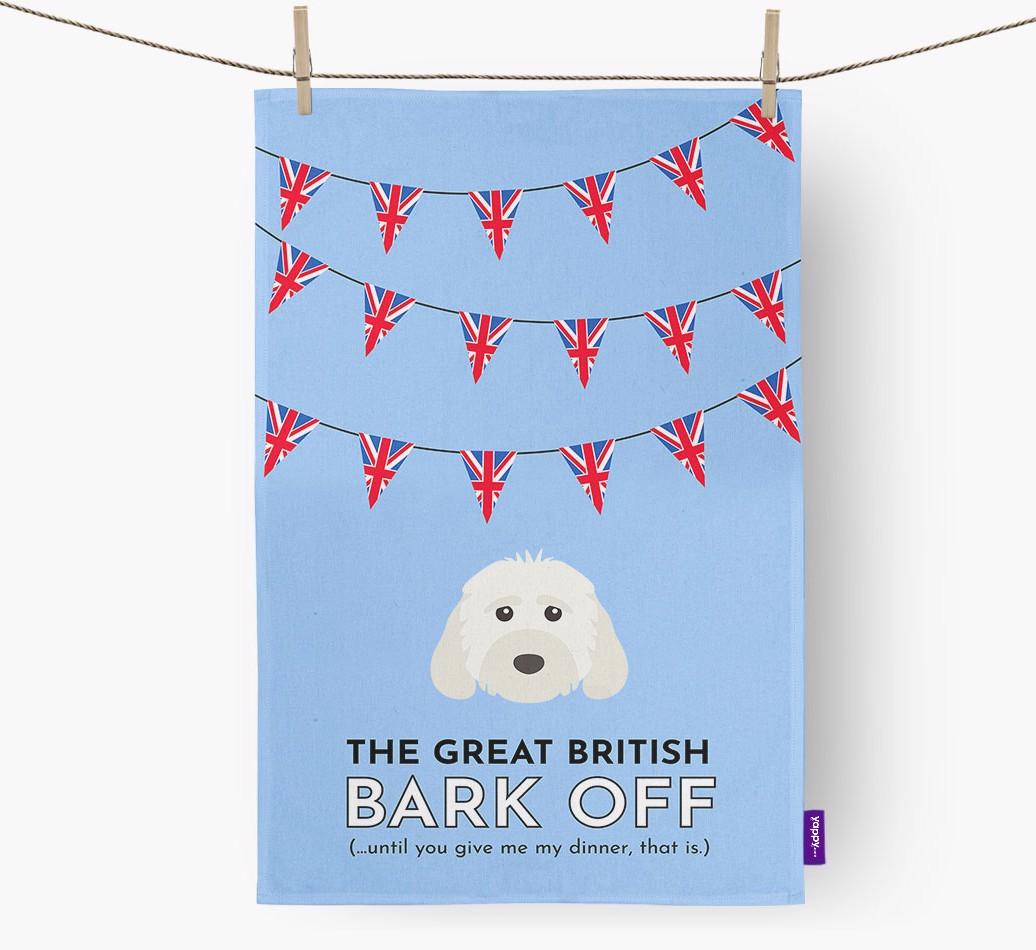 The Great British 'Bark' Off Tea Towel with {breedFullName} Icon
