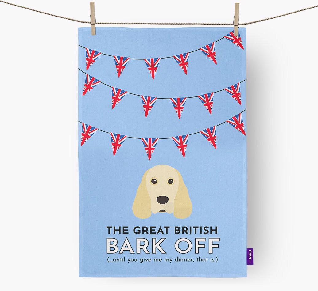 The Great British 'Bark' Off Tea Towel with {breedFullName} Icon