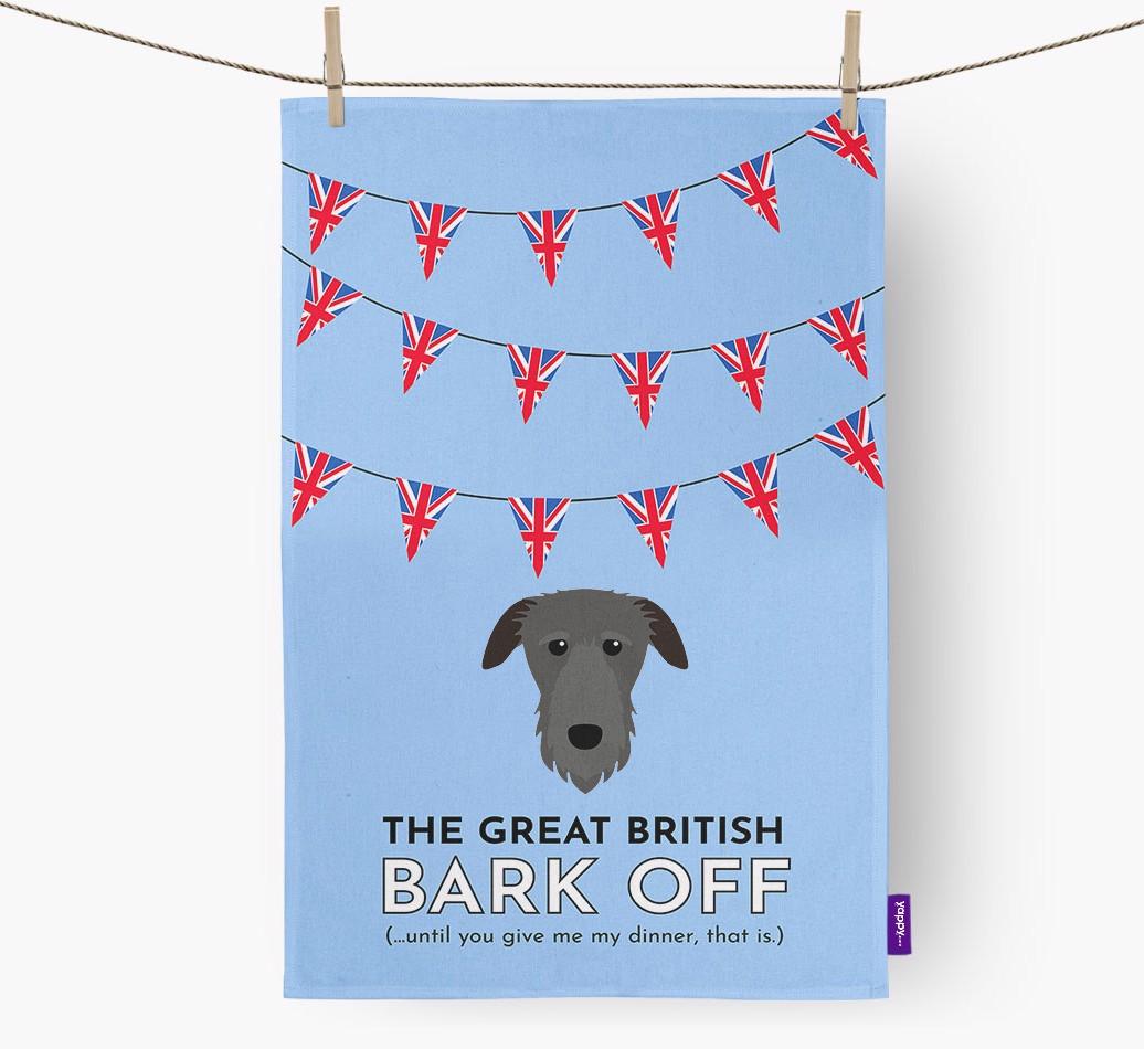 The Great British 'Bark' Off Tea Towel with {breedFullName} Icon