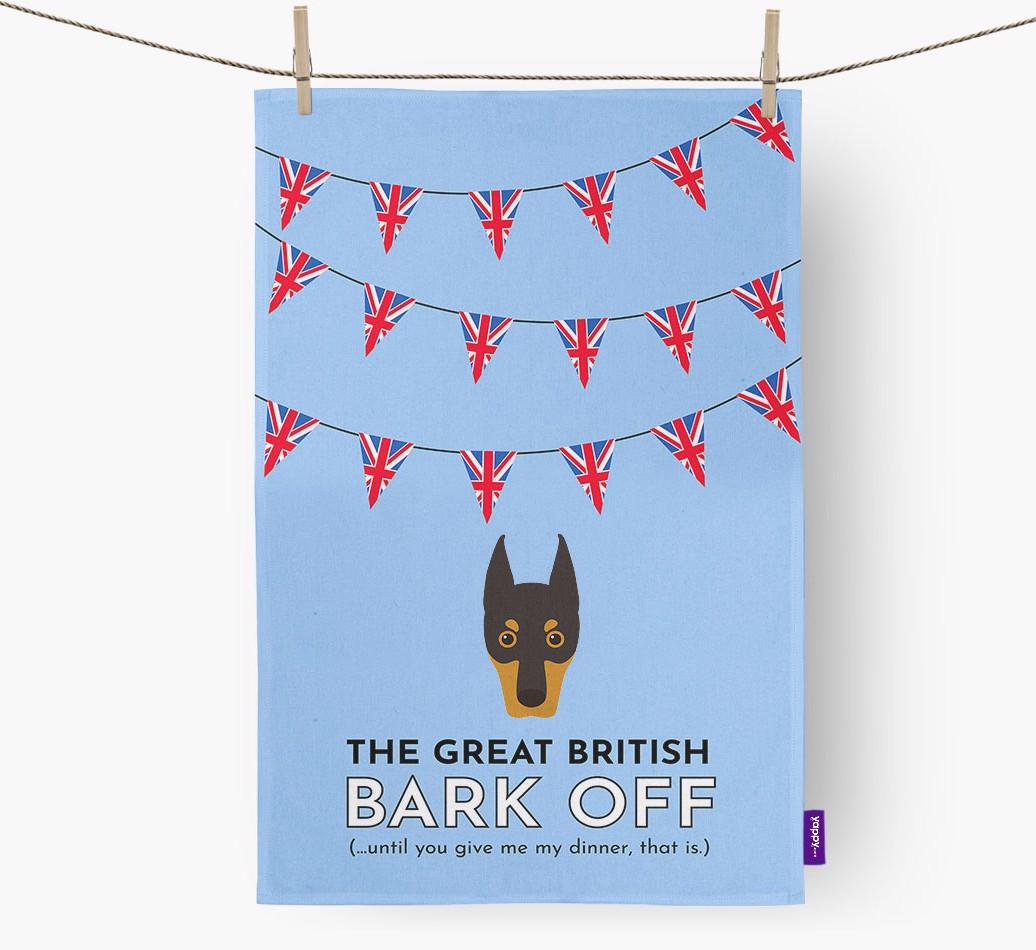 The Great British 'Bark' Off Tea Towel with {breedFullName} Icon