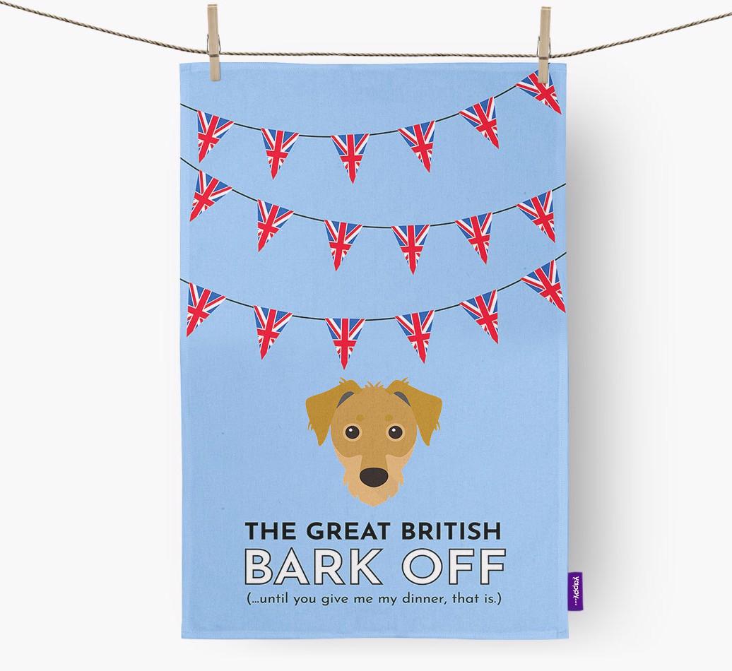 The Great British 'Bark' Off Tea Towel with {breedFullName} Icon