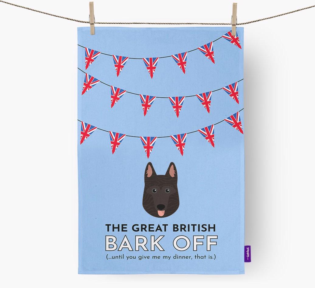 The Great British 'Bark' Off Tea Towel with {breedFullName} Icon