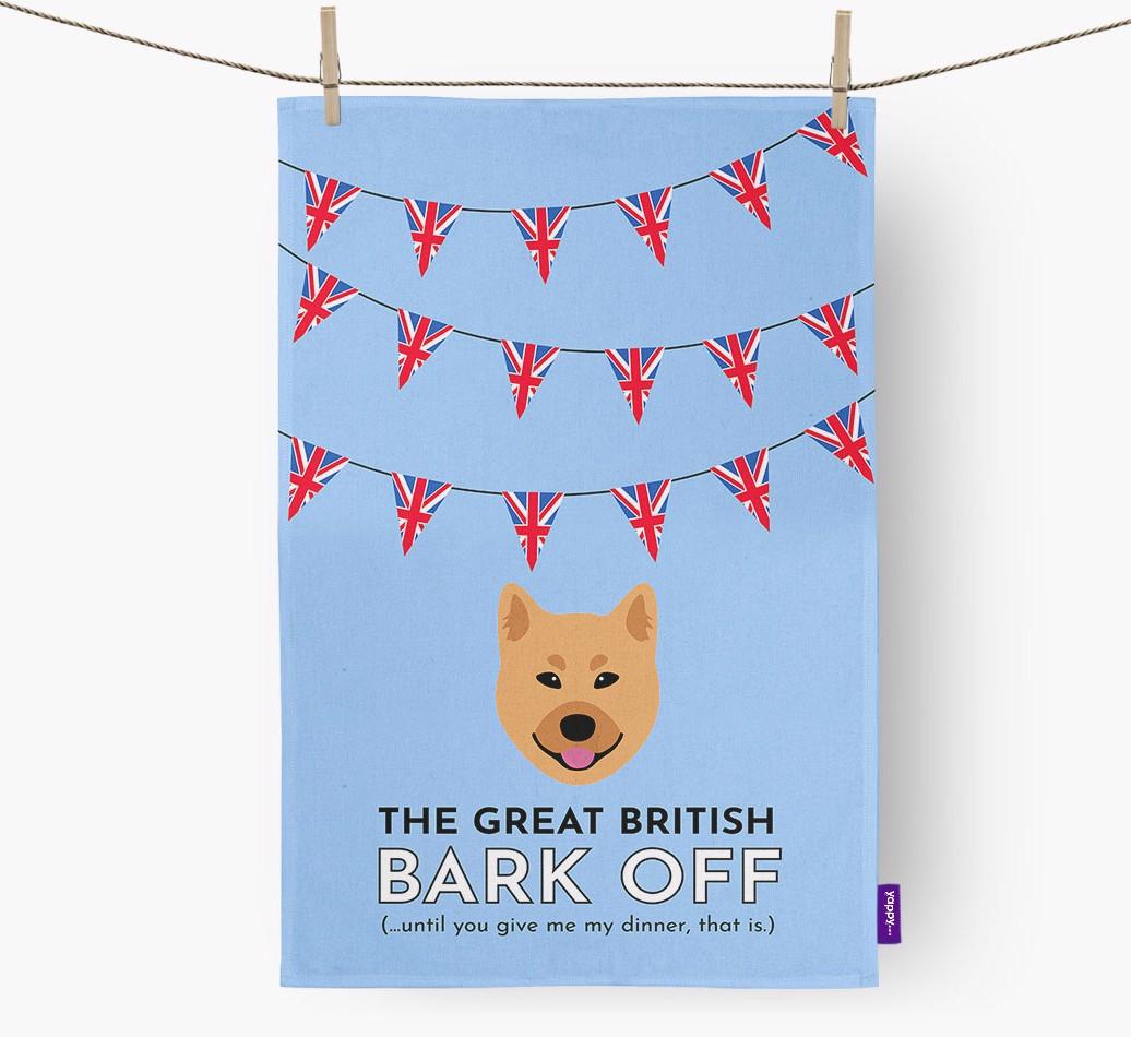 The Great British 'Bark' Off Tea Towel with {breedFullName} Icon