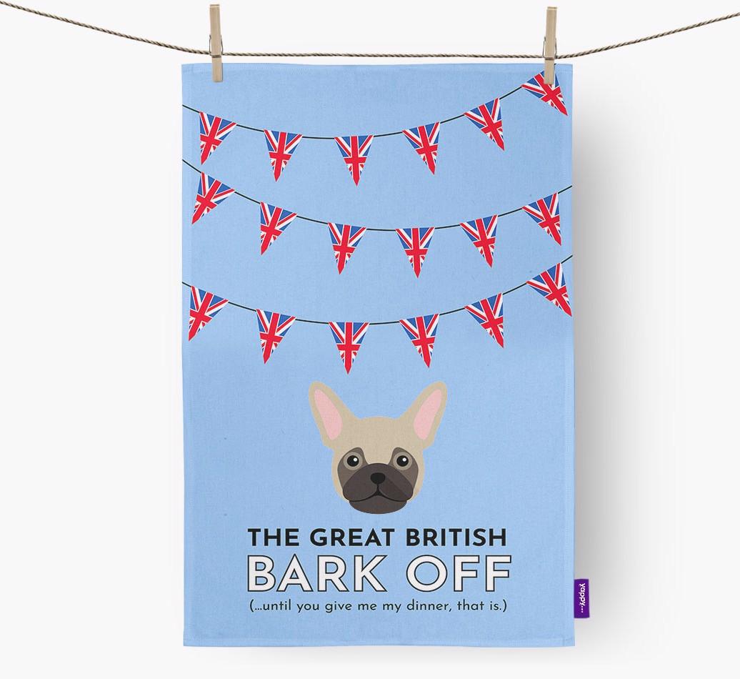 The Great British 'Bark' Off Tea Towel with {breedFullName} Icon