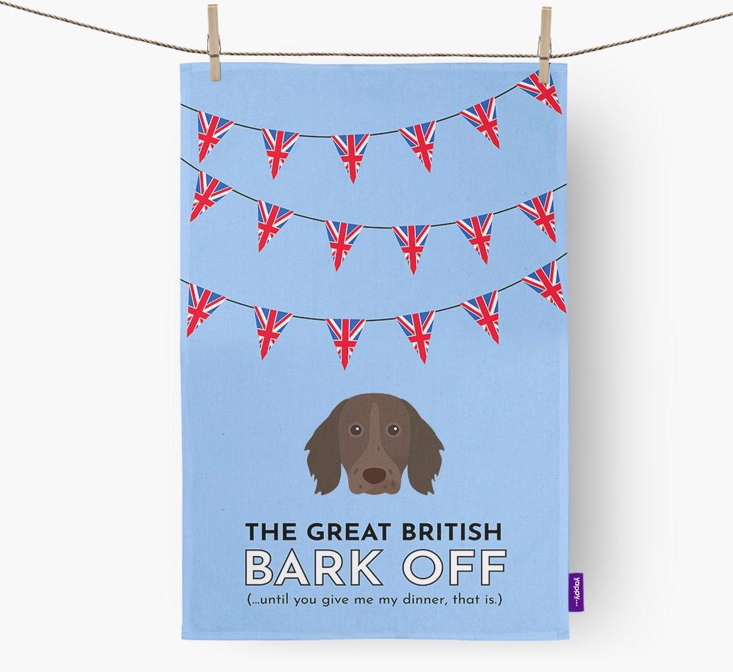 The Great British 'Bark' Off Tea Towel with {breedFullName} Icon