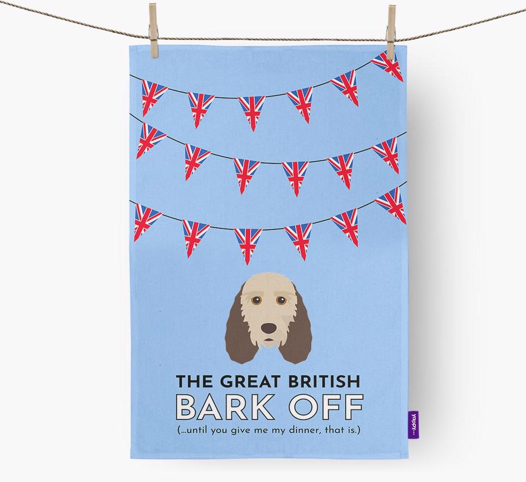 The Great British 'Bark' Off Tea Towel with {breedFullName} Icon