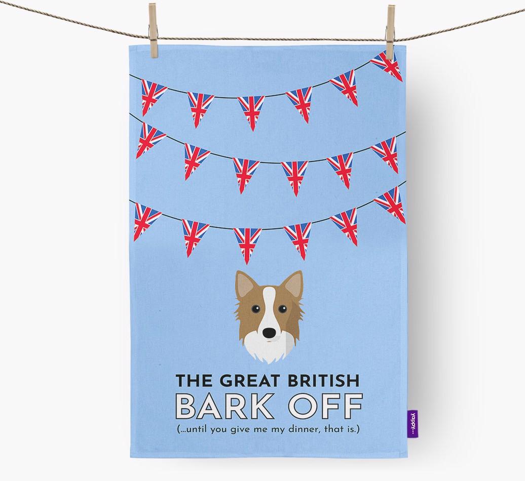 The Great British 'Bark' Off Tea Towel with {breedFullName} Icon