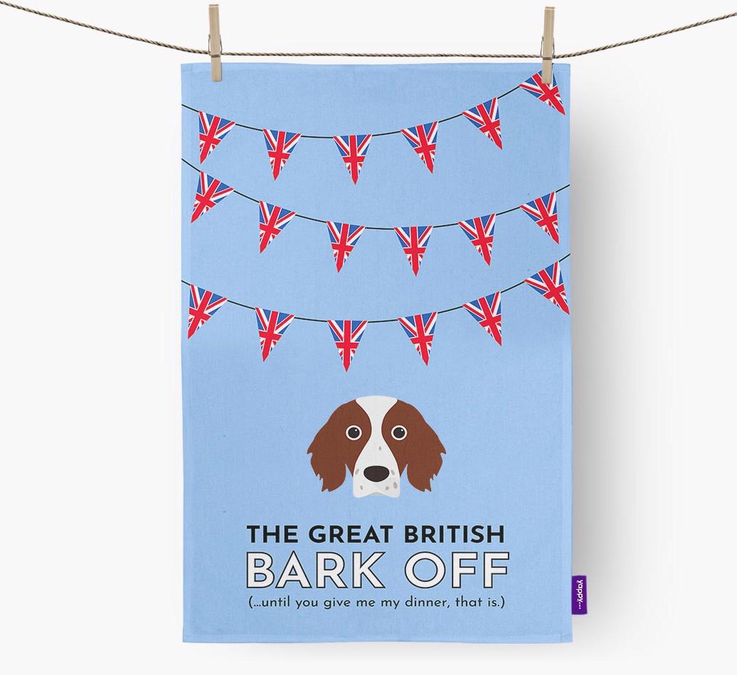The Great British 'Bark' Off Tea Towel with {breedFullName} Icon