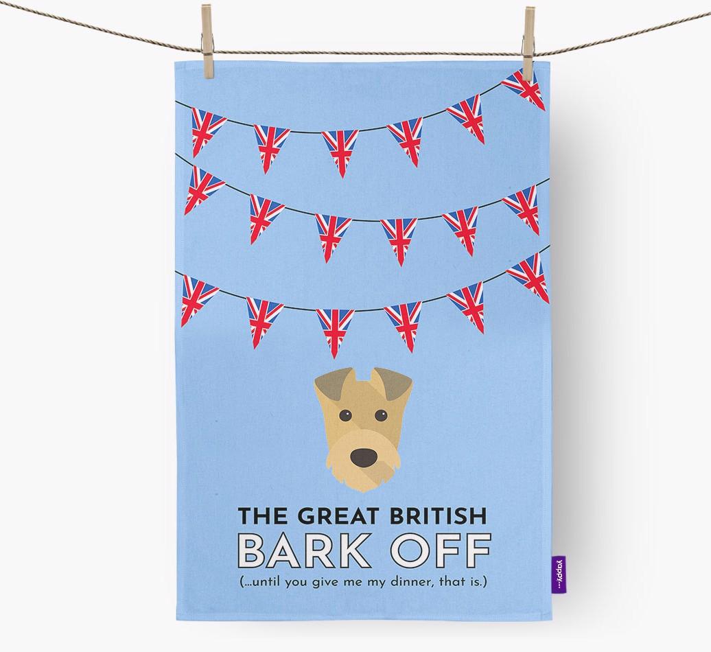 The Great British 'Bark' Off Tea Towel with {breedFullName} Icon