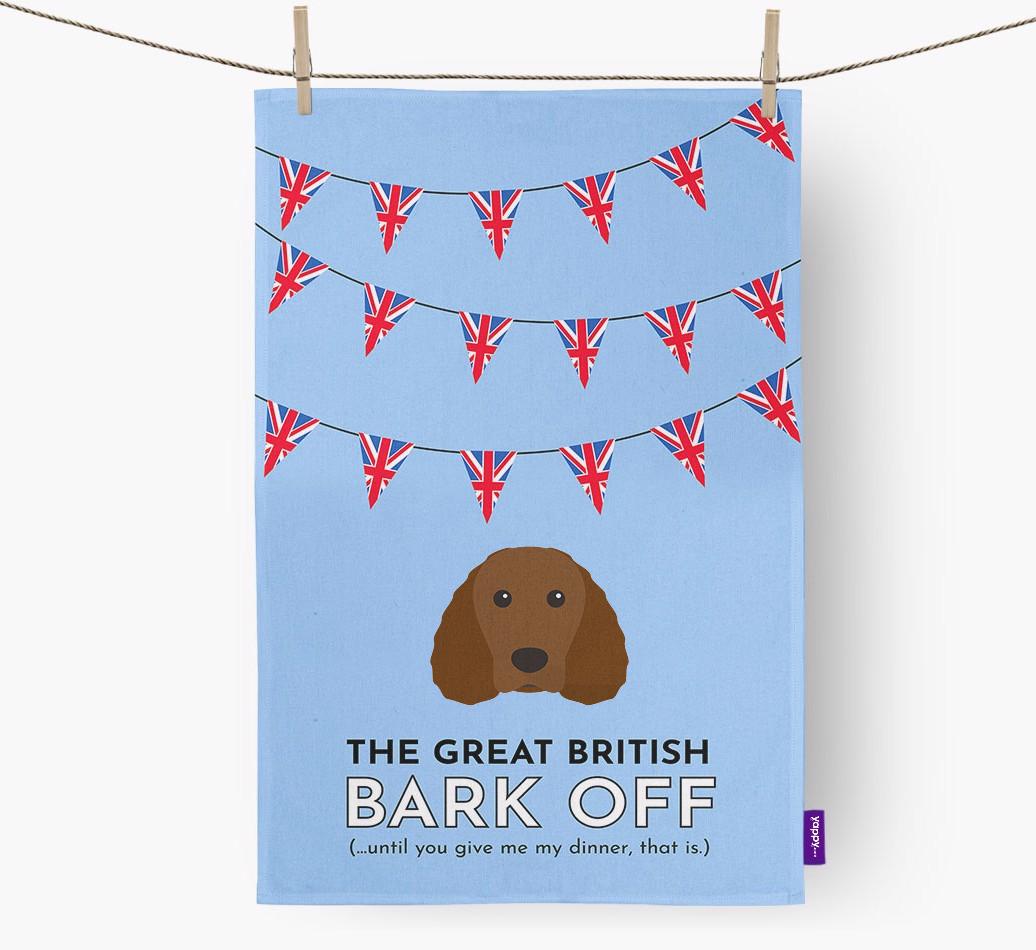 The Great British 'Bark' Off Tea Towel with {breedFullName} Icon