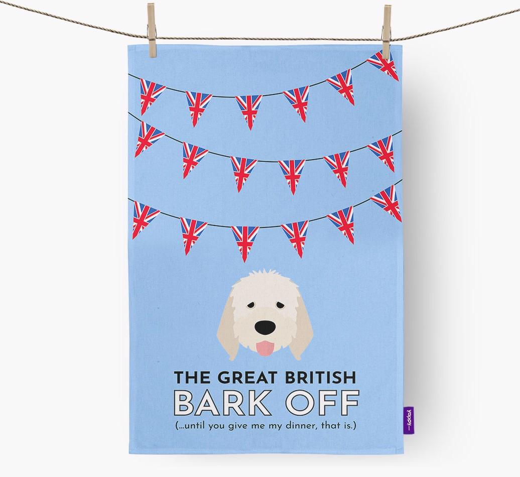 The Great British 'Bark' Off Tea Towel with {breedFullName} Icon