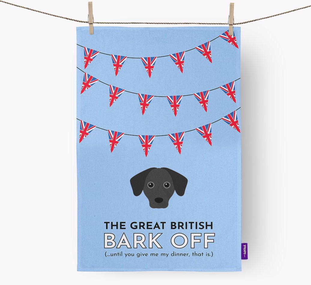 The Great British 'Bark' Off Tea Towel with {breedFullName} Icon