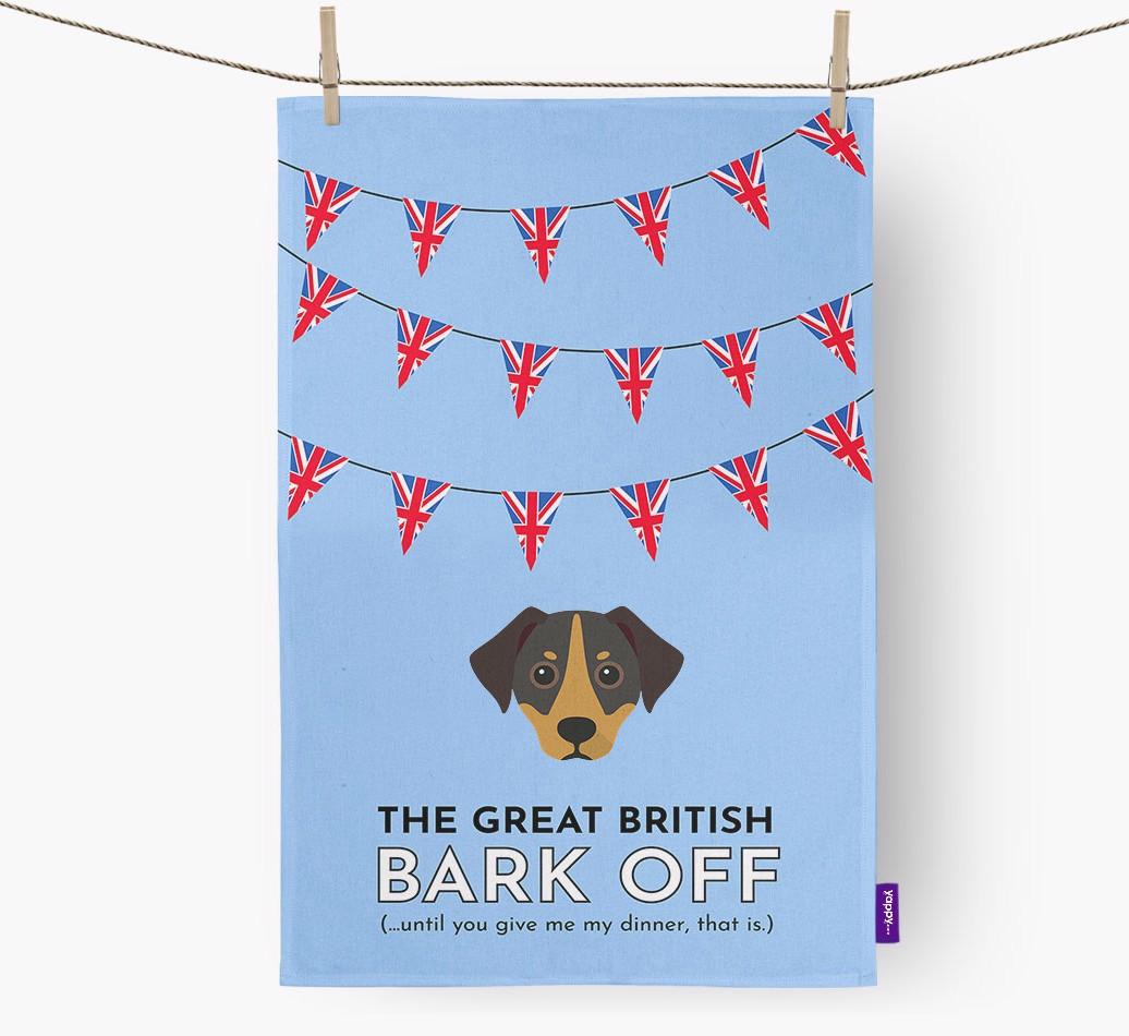 The Great British 'Bark' Off Tea Towel with {breedFullName} Icon