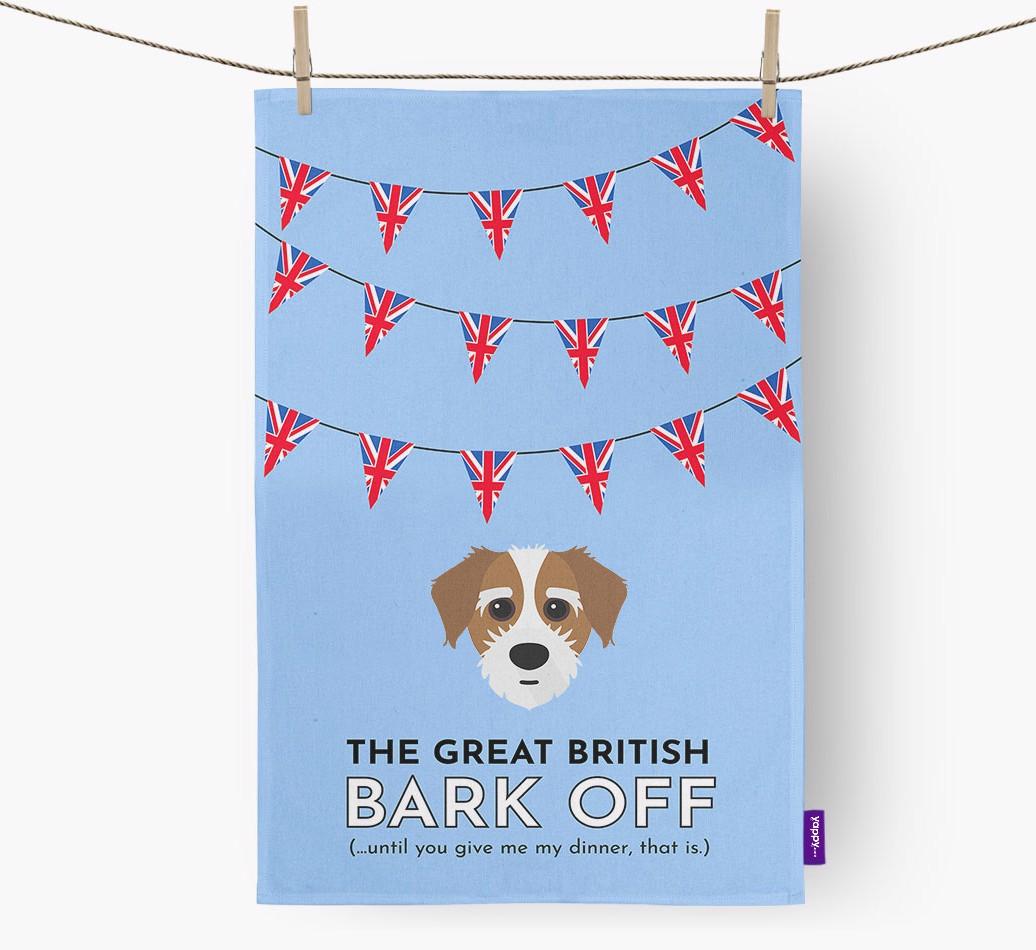 The Great British 'Bark' Off Tea Towel with {breedFullName} Icon