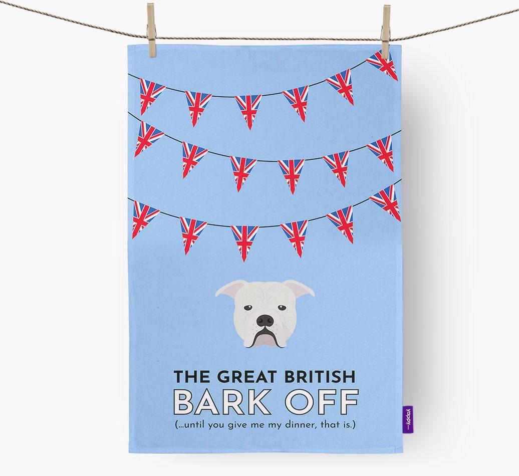 The Great British 'Bark' Off Tea Towel with {breedFullName} Icon