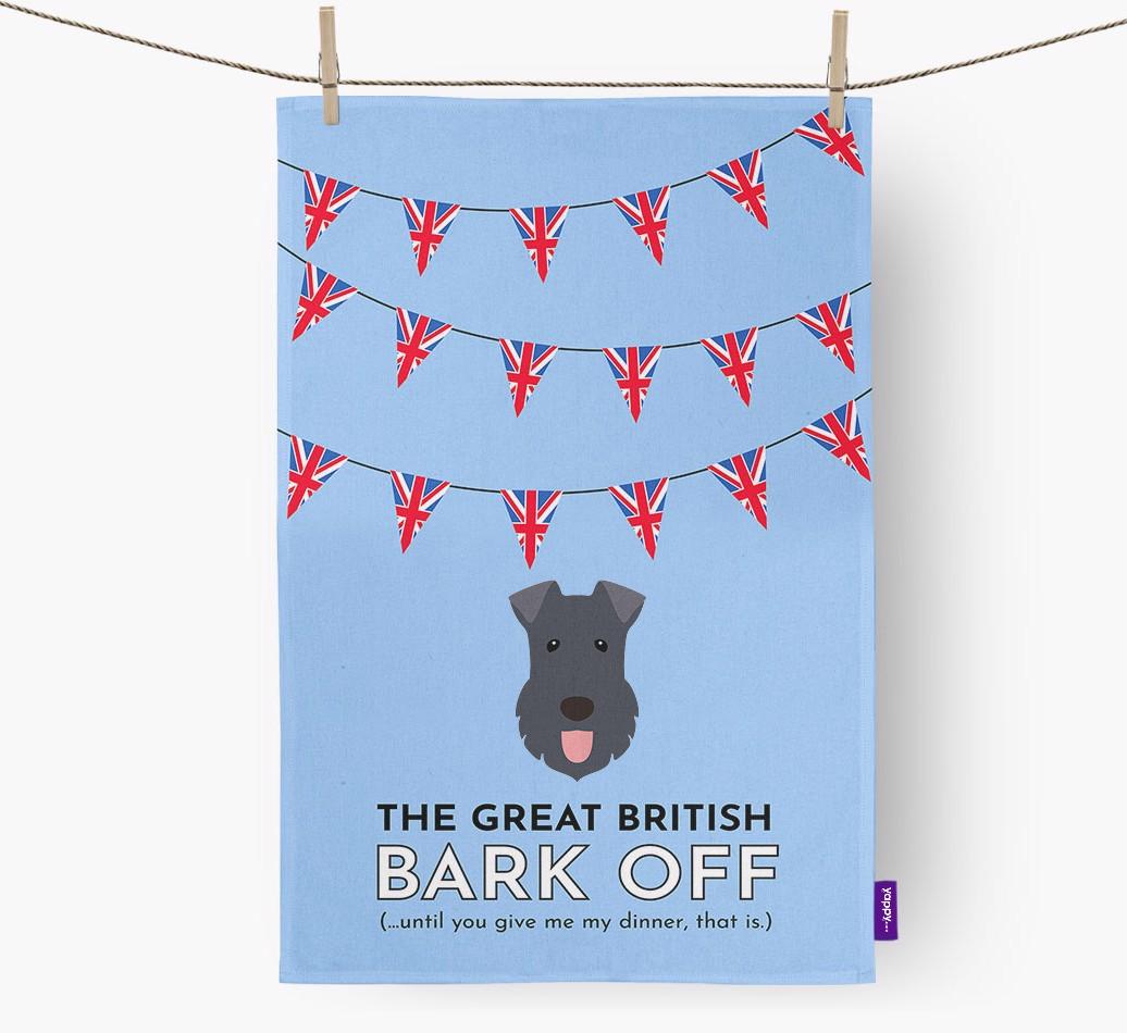 The Great British 'Bark' Off Tea Towel with {breedFullName} Icon