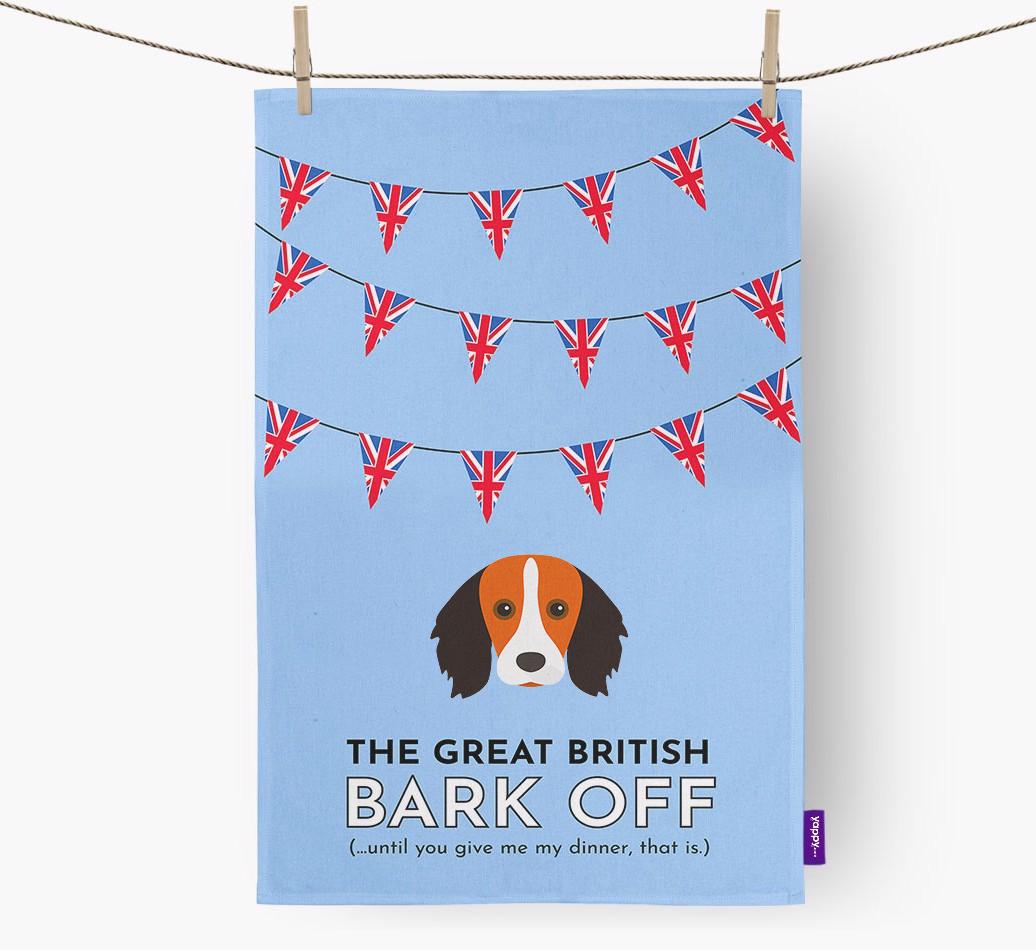 The Great British 'Bark' Off Tea Towel with {breedFullName} Icon