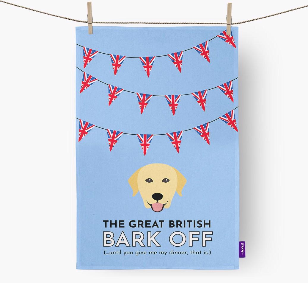 The Great British 'Bark' Off Tea Towel with {breedFullName} Icon