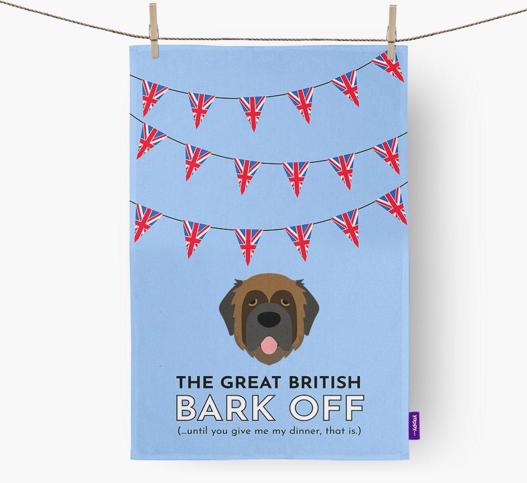 The Great British 'Bark' Off Tea Towel with {breedFullName} Icon