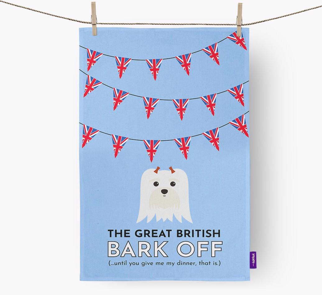 The Great British 'Bark' Off Tea Towel with {breedFullName} Icon