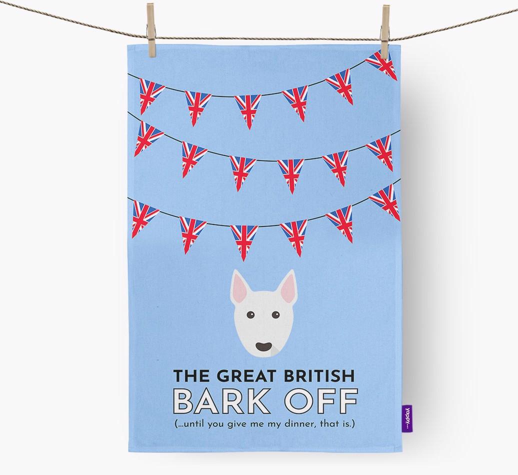 The Great British 'Bark' Off Tea Towel with {breedFullName} Icon