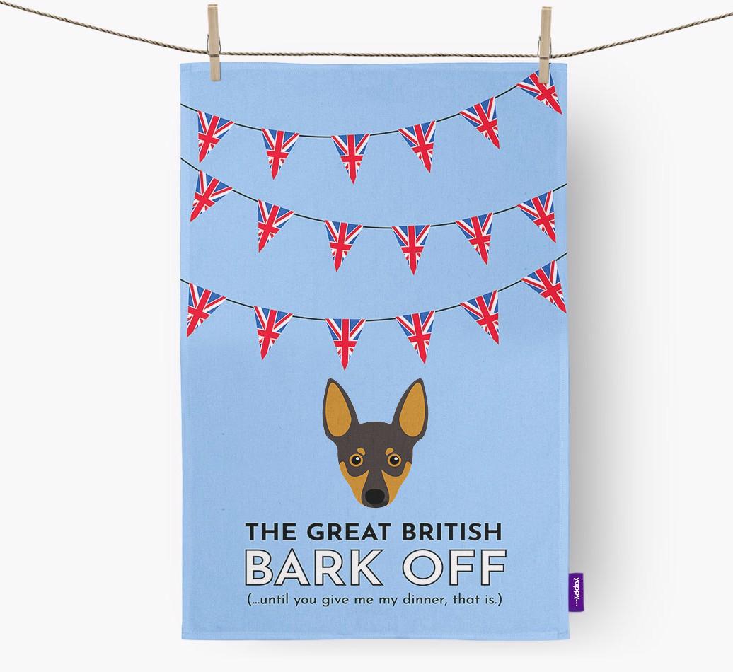 The Great British 'Bark' Off Tea Towel with {breedFullName} Icon