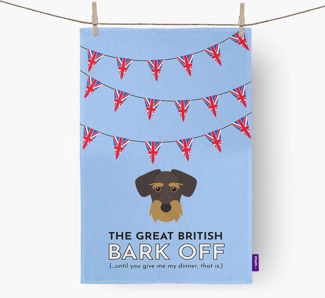 The Great British 'Bark' Off Tea Towel with {breedFullName} Icon