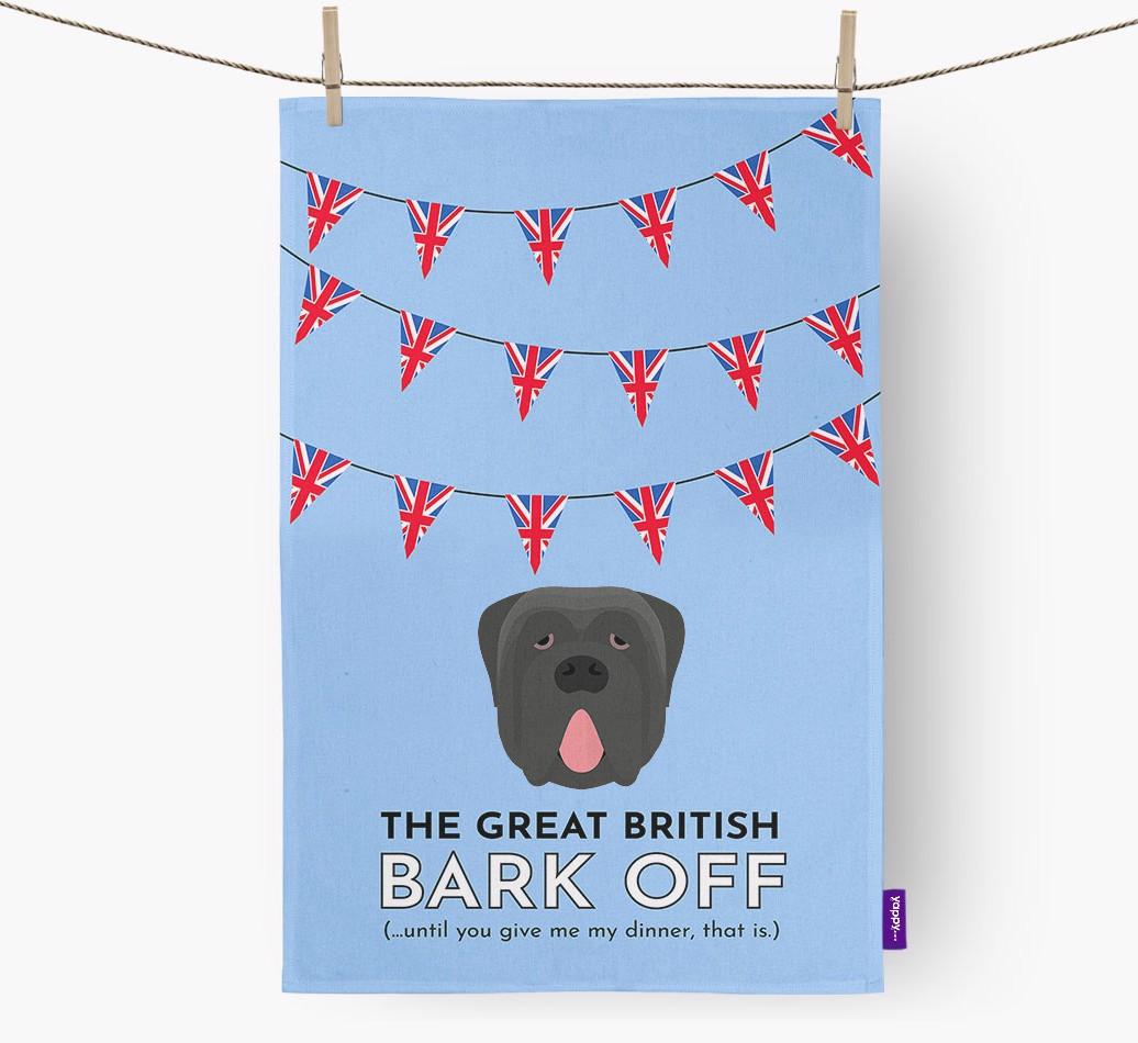 The Great British 'Bark' Off Tea Towel with {breedFullName} Icon