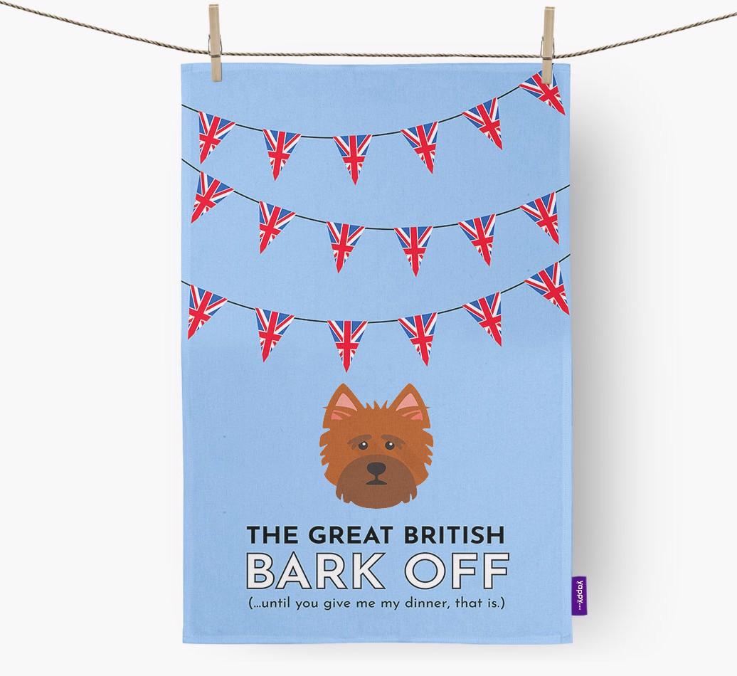 The Great British 'Bark' Off Tea Towel with {breedFullName} Icon
