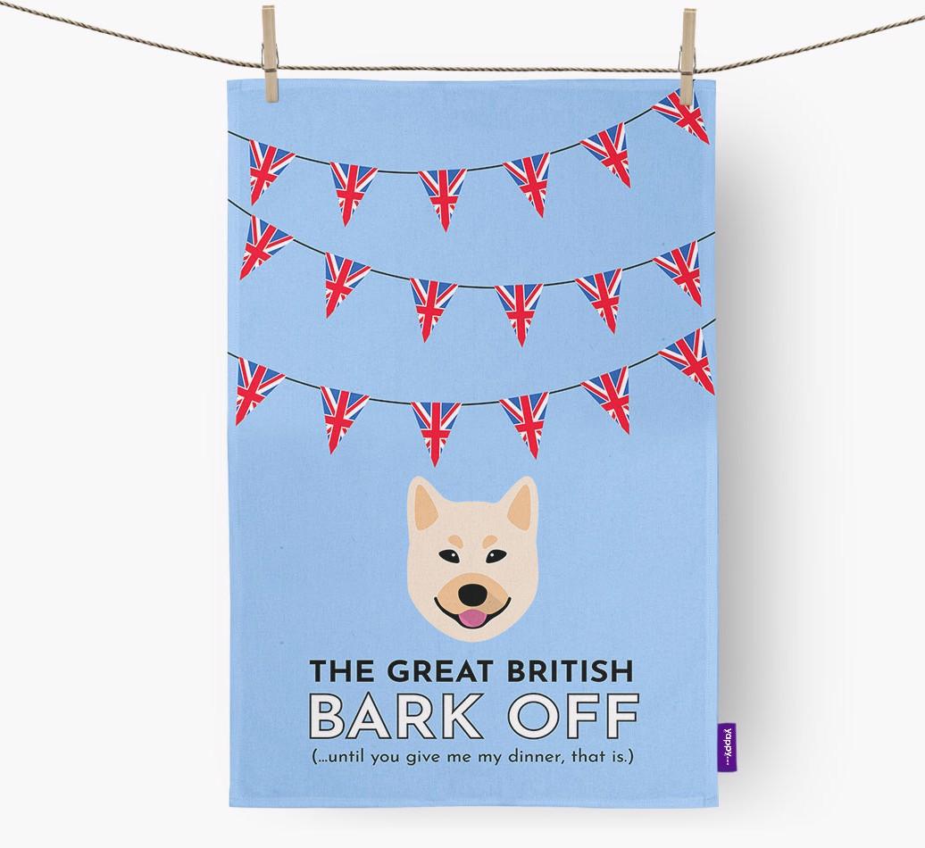 The Great British 'Bark' Off Tea Towel with {breedFullName} Icon