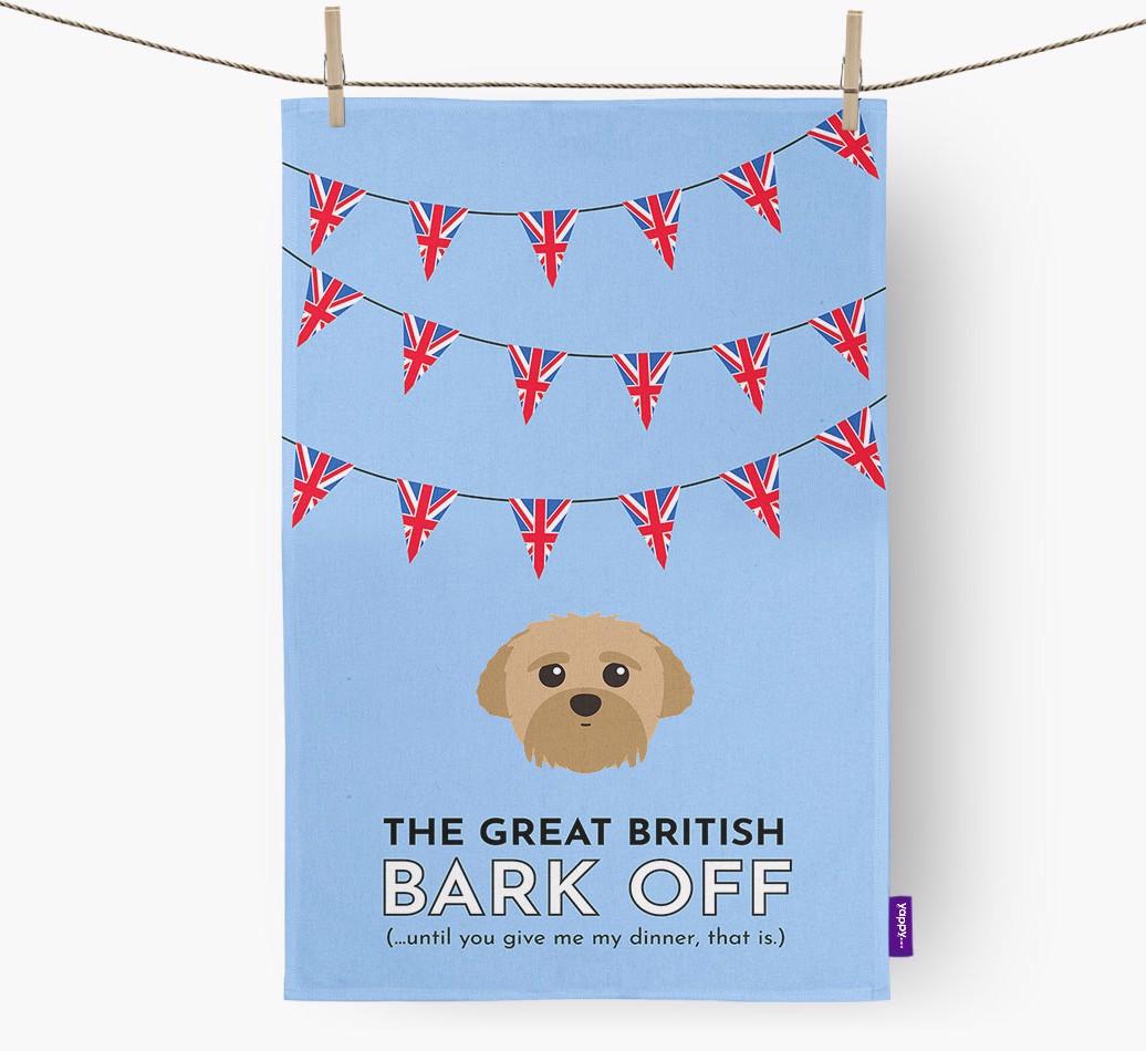 The Great British 'Bark' Off Tea Towel with {breedFullName} Icon