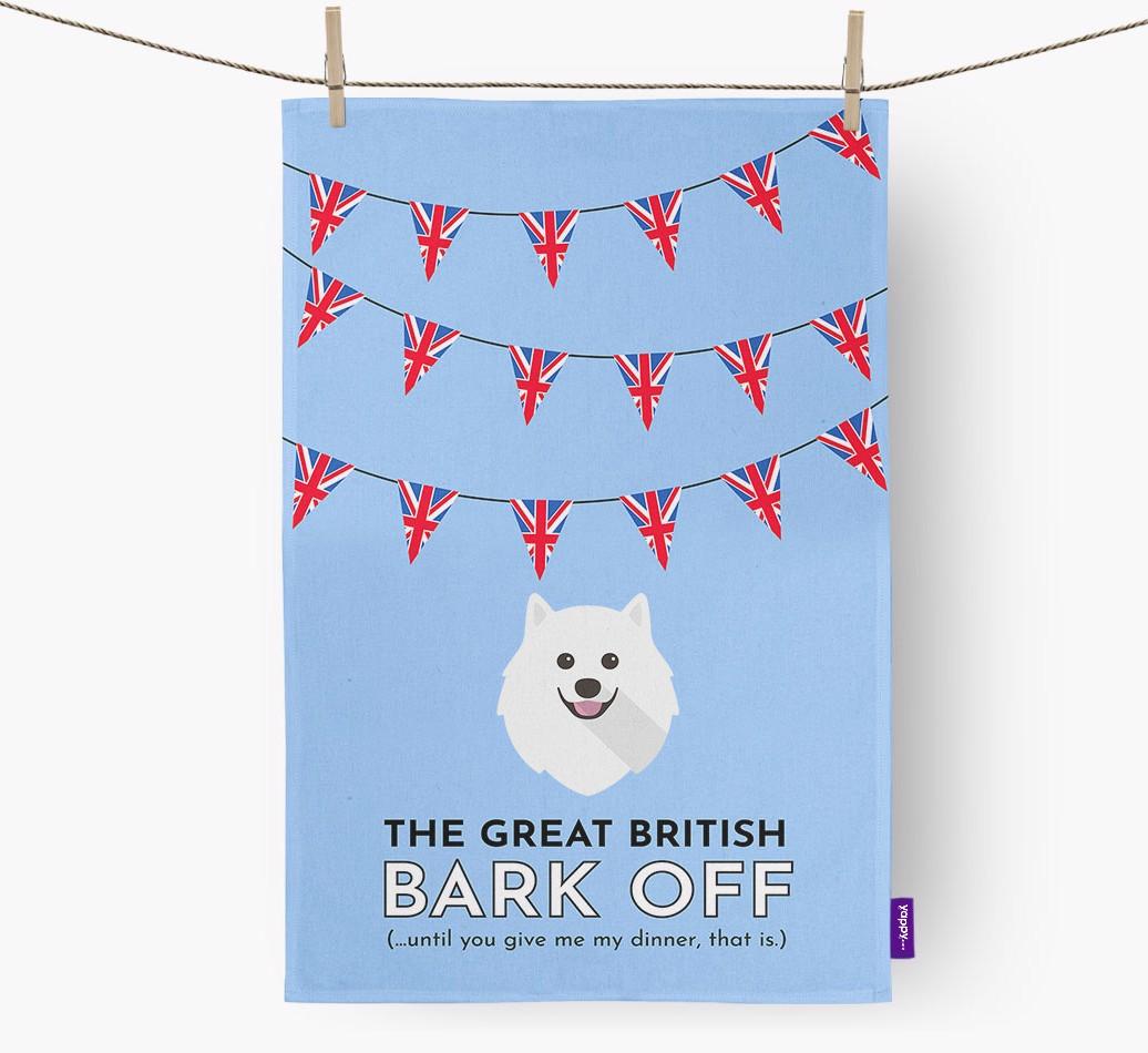The Great British 'Bark' Off Tea Towel with {breedFullName} Icon