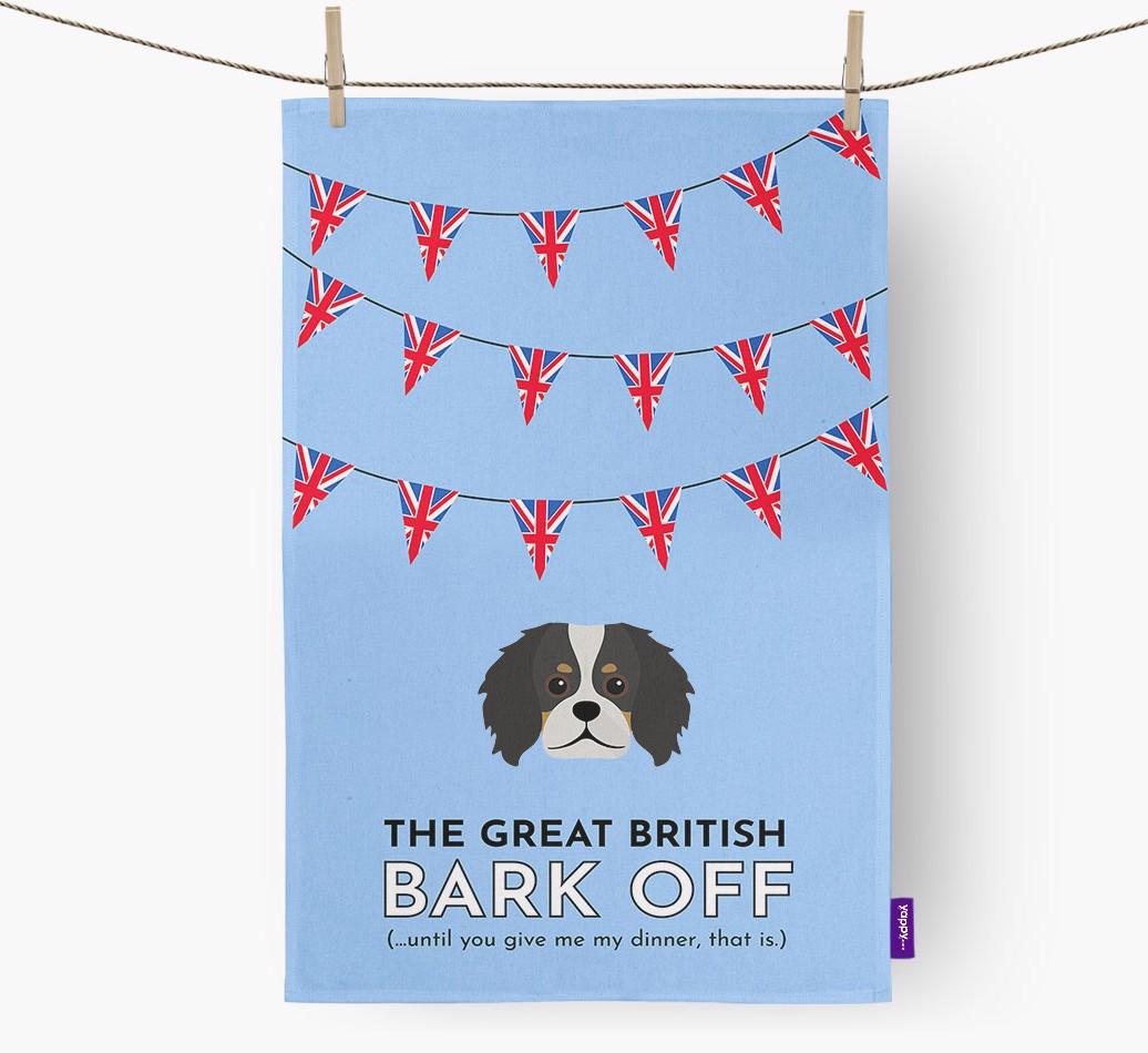 The Great British 'Bark' Off Tea Towel with {breedFullName} Icon