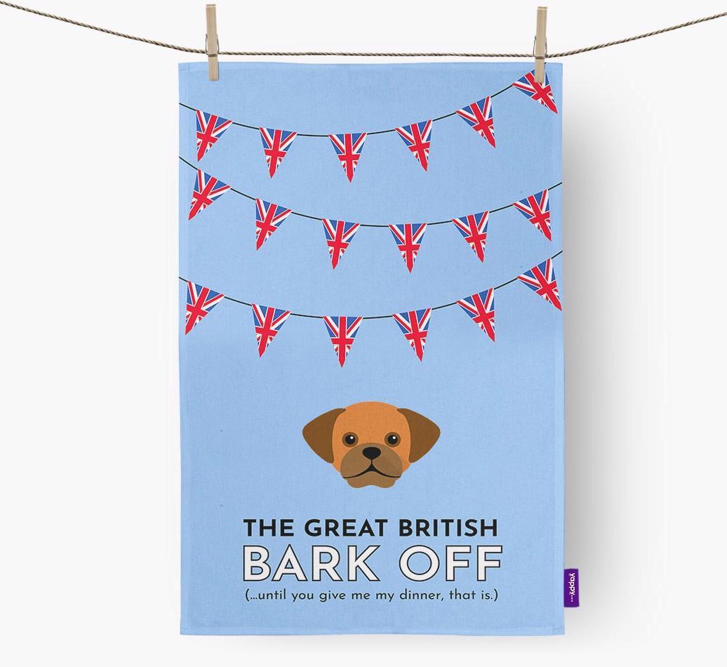 The Great British 'Bark' Off Tea Towel with {breedFullName} Icon