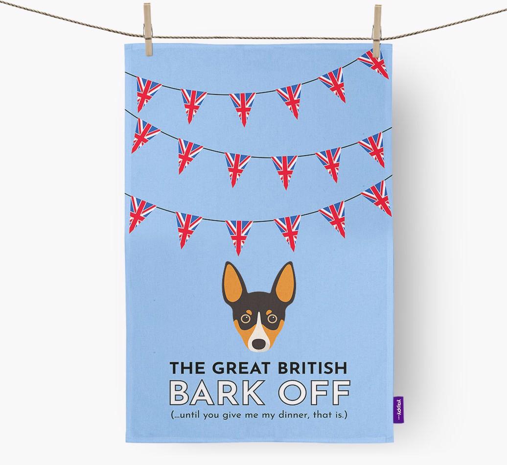 The Great British 'Bark' Off Tea Towel with {breedFullName} Icon