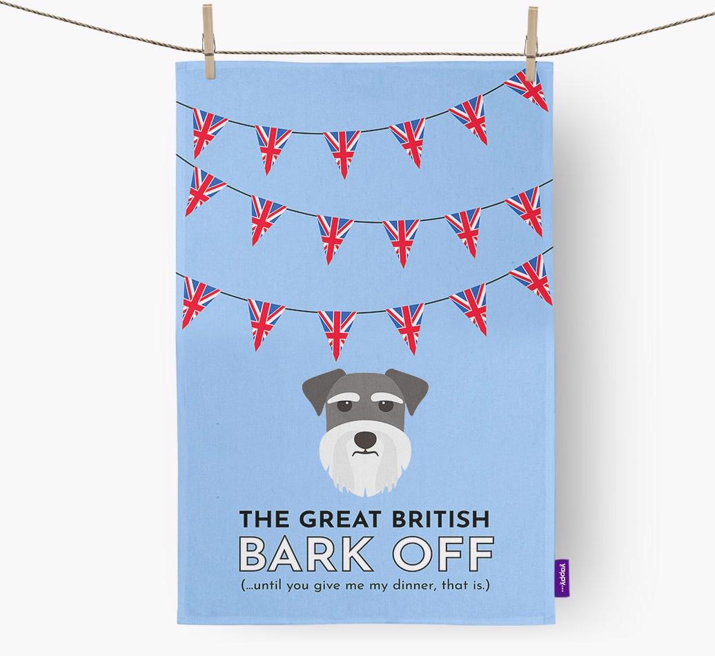 The Great British 'Bark' Off Tea Towel with {breedFullName} Icon