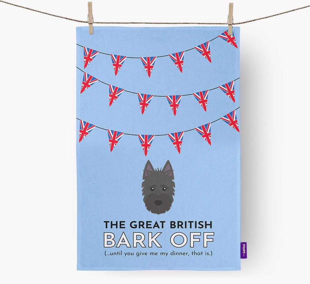 The Great British 'Bark' Off Tea Towel with {breedFullName} Icon