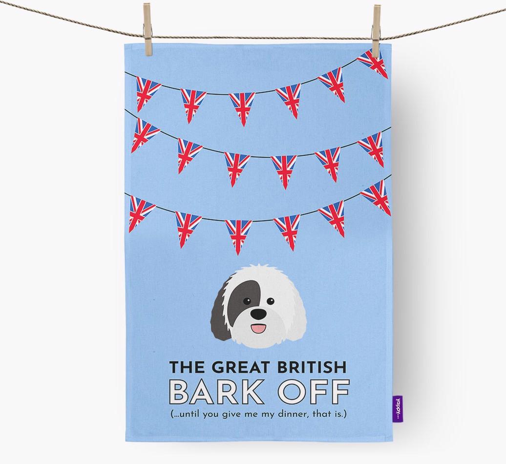 The Great British 'Bark' Off Tea Towel with {breedFullName} Icon