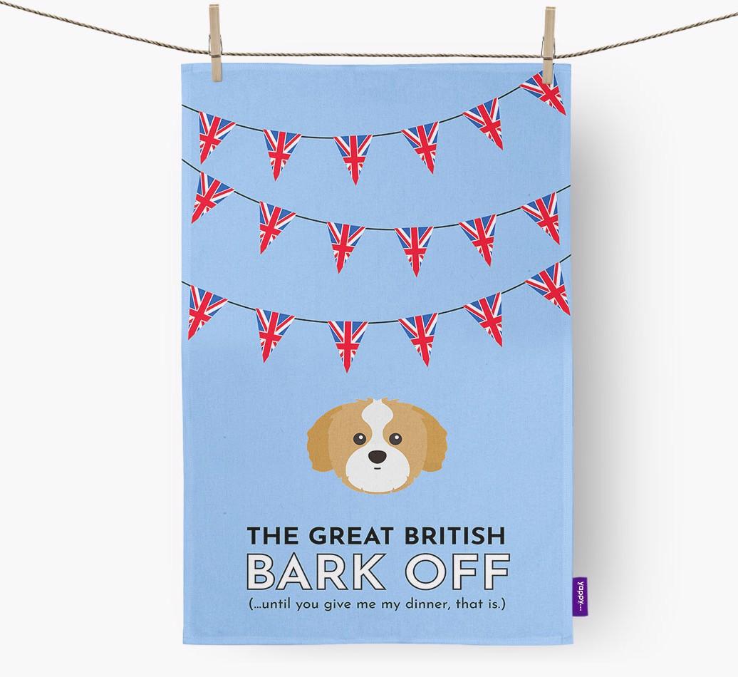 The Great British 'Bark' Off Tea Towel with {breedFullName} Icon