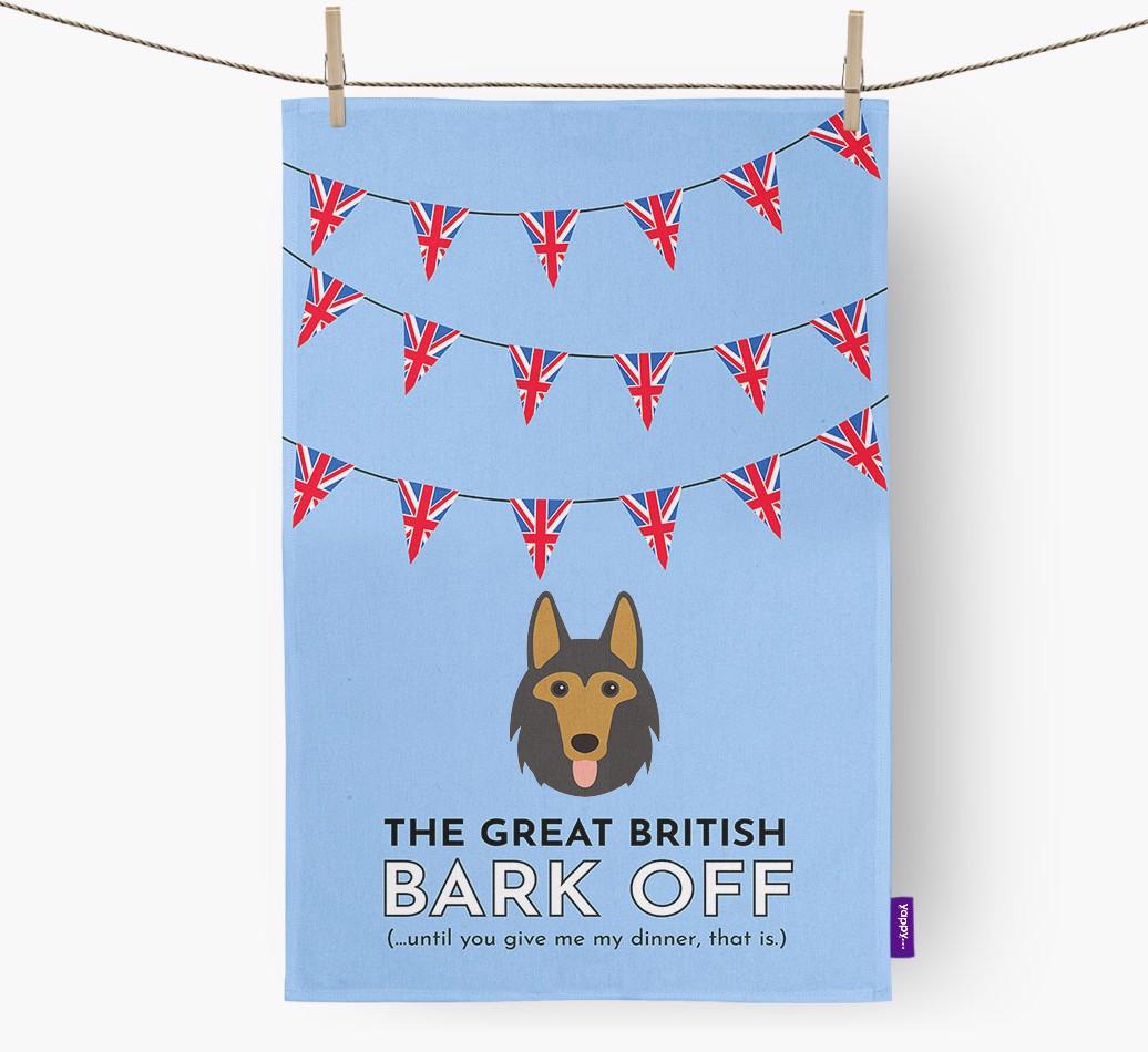 The Great British 'Bark' Off Tea Towel with {breedFullName} Icon