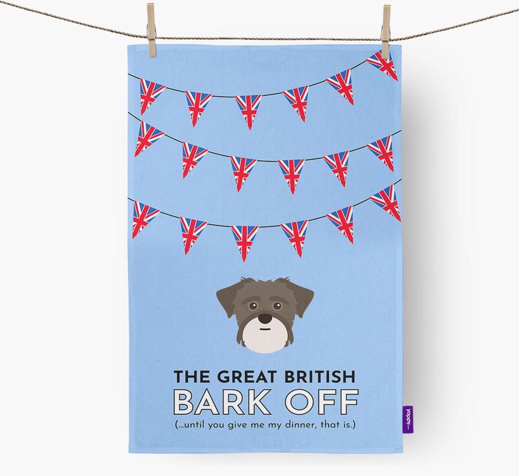 The Great British 'Bark' Off Tea Towel with {breedFullName} Icon